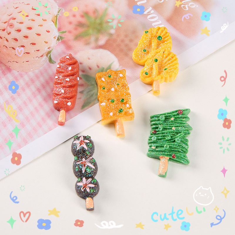 Set 10 Túi Đựng Đồ Ăn Mini Bằng Nhựa Resin Diy Cho Điện Thoại Di Động