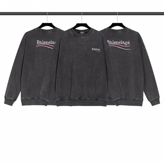 Áo sweatshirt chui đầu tay dài thêu hình sóng plus size s-xl cho cặp đôi