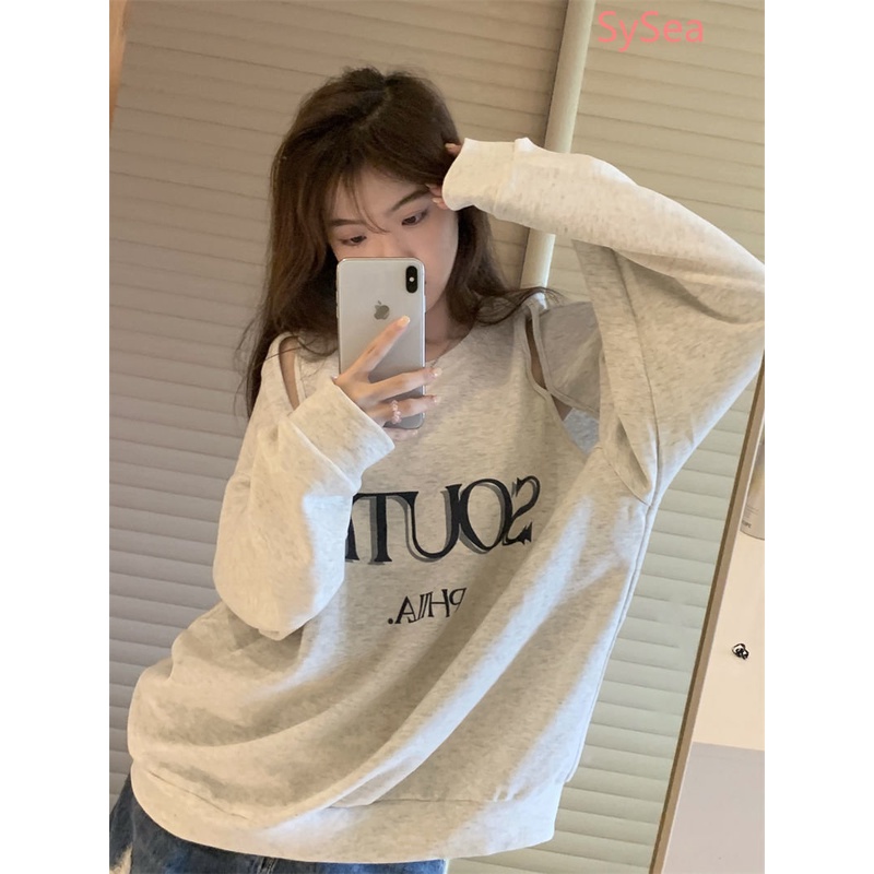Áo Nỉ In Chữ Thiết Kế Tối Giản Thời Trang Mùa Thu Hàn Quốc Cho Nữ