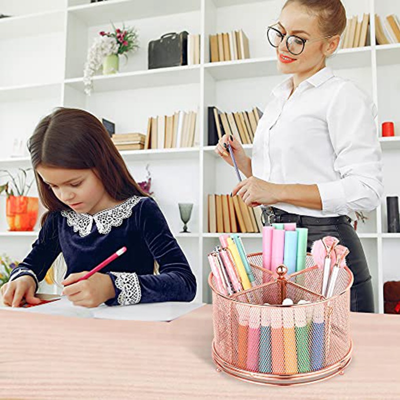 Giá Đỡ Bút Xoay 360 Độ Kèm 4 Ngăn Tiện Dụng