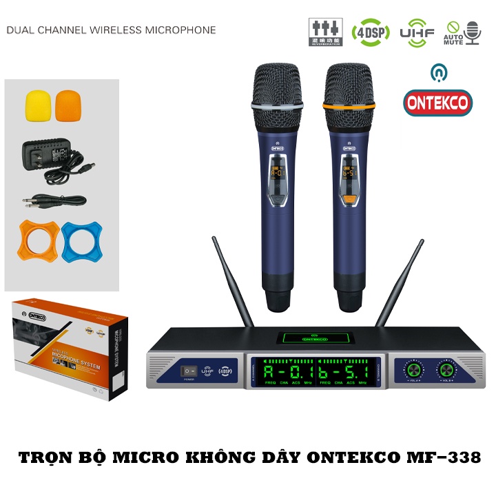 Micro không dây ONTEKCO MF338/ MF333 cao cấp đa năng đầu thu UhF