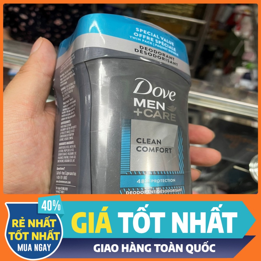 Lăn Sáp Khử Mùi Nam Dove Men Care Clean Comfort 85g (Sáp Trắng)