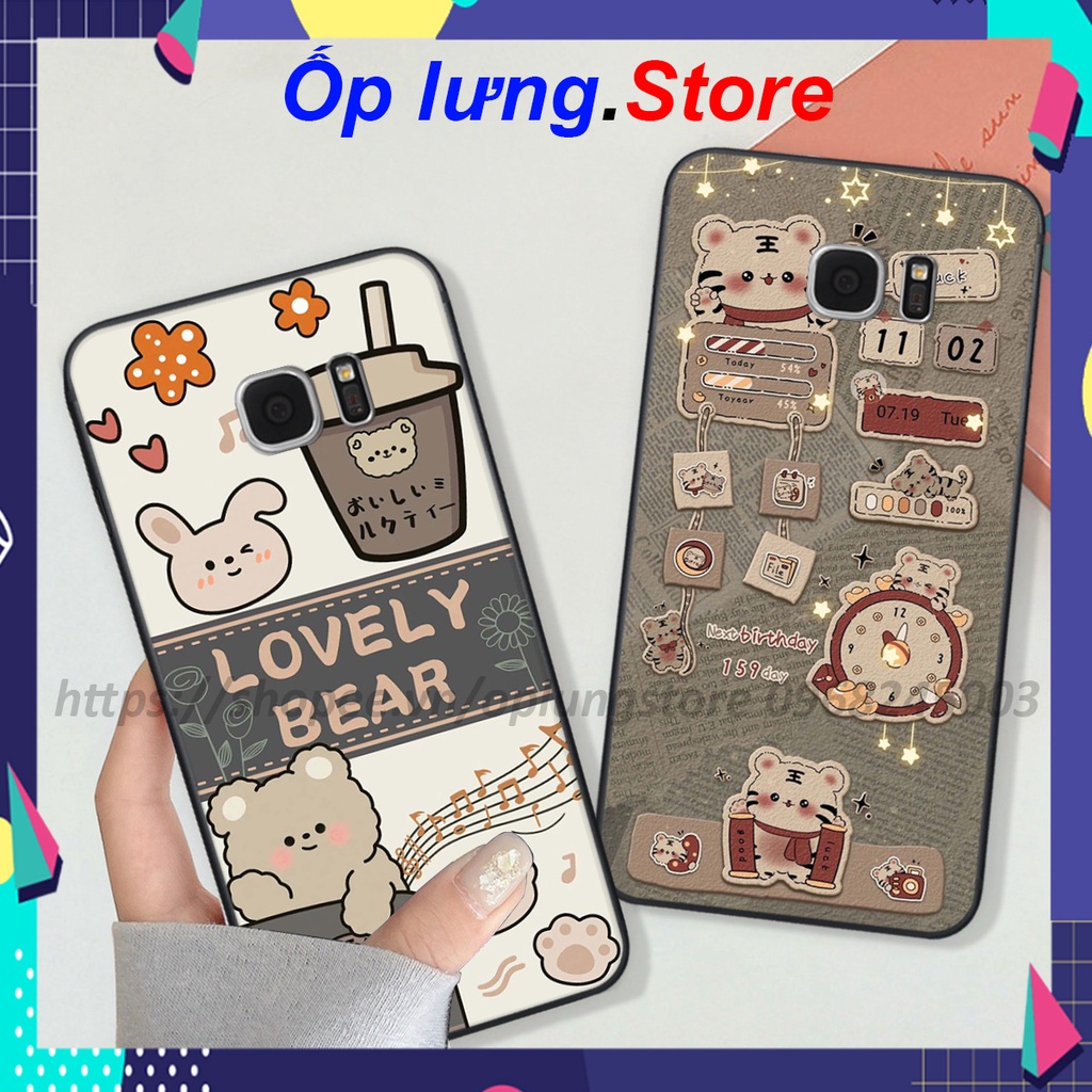 Ốp Samsung S6 / S6 EDGE-Plus / S7 / S7 EDGE bộ hình bear lovely,merry christmas,space,mill tea cute