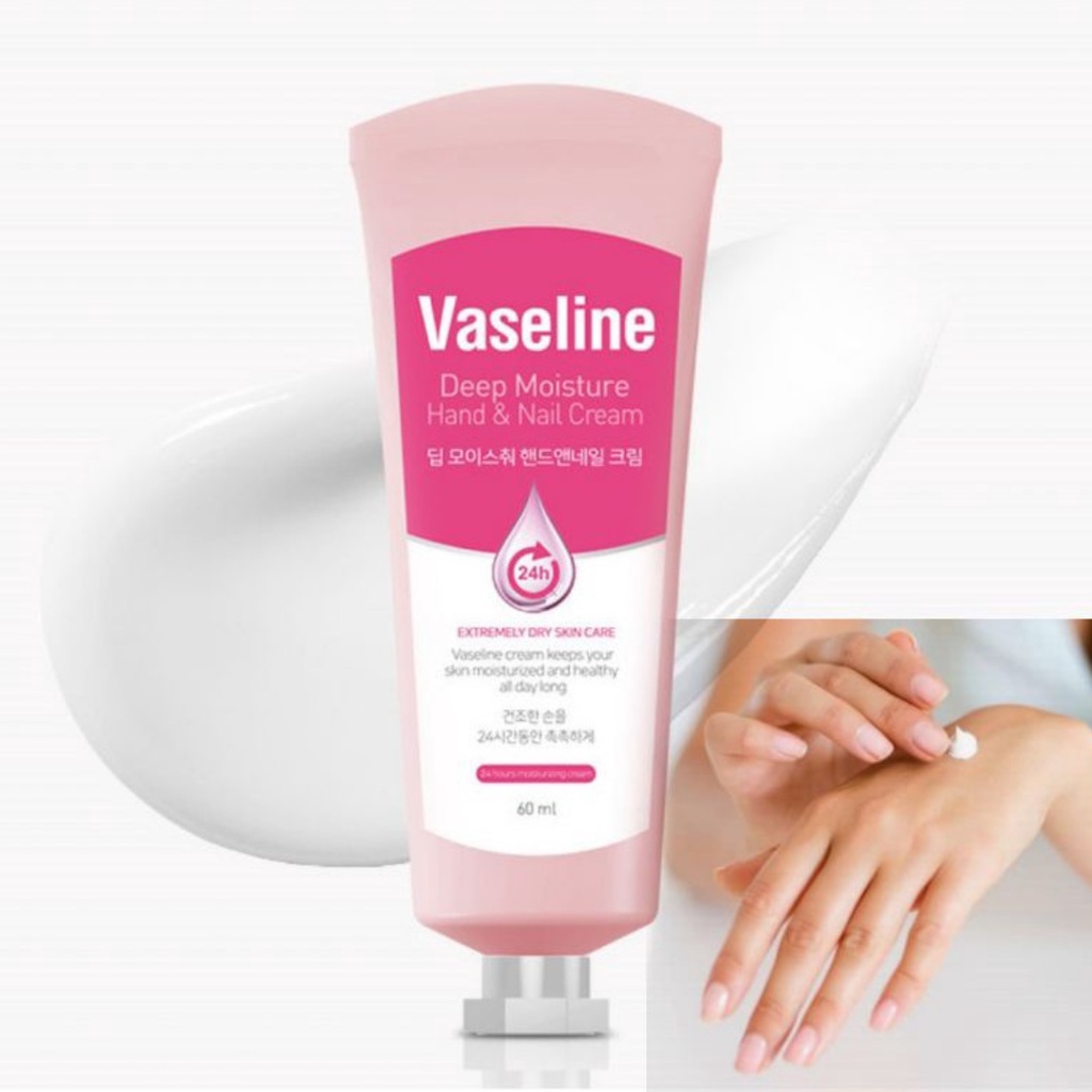 Kem Dưỡng Da Tay & Móng Cấp Ẩm Da VASELINE 24H Deep Moisture Hand & Nail Cream 60ml