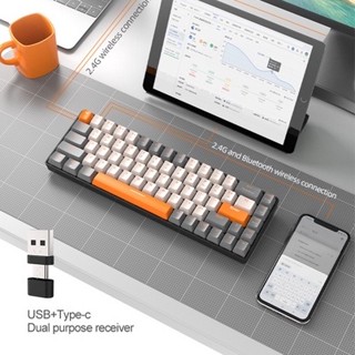  Hotswap Bàn Phím Cơ Cao Cấp K68  02 chế độ kết nối blutooth 2,4G wireles hoặc type C dành cho diện thoại laptop 