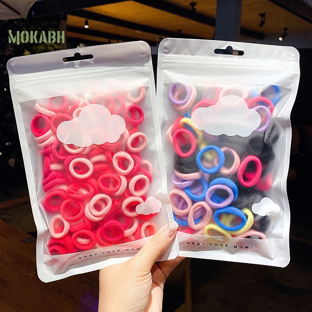 1 Túi Dây Buộc Tóc Co Giãn Mềm Mại Nhiều Màu Sắc Đáng Yêu Tinh Tế Có Thể Tái Sử Dụng Cho Nữ