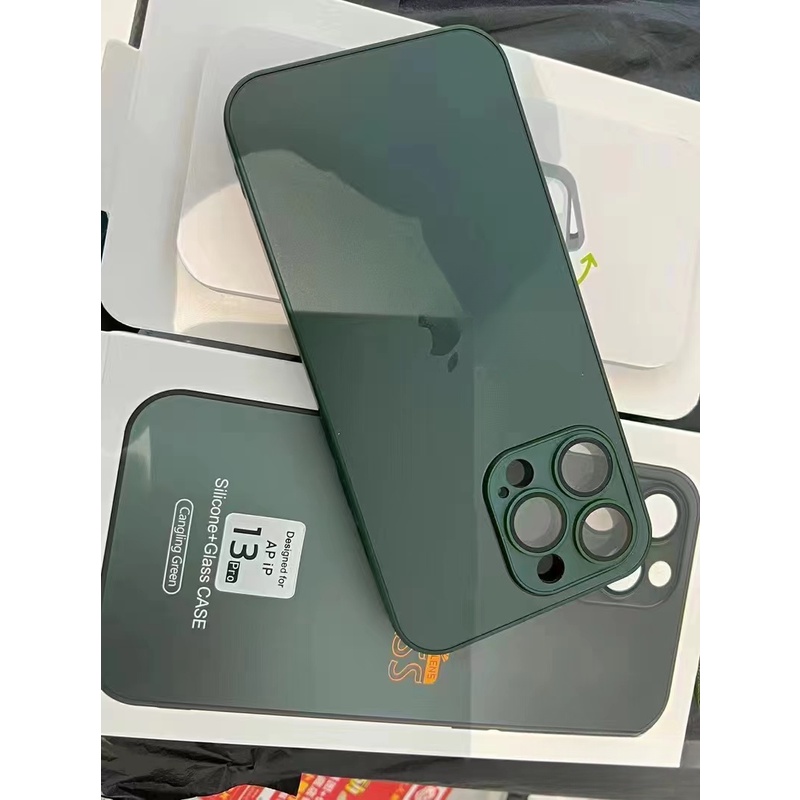 Ốp Điện Thoại Mặt Kính Nhám Bảo Vệ Camera Chống Dấu Vân Tay Cho iphone 12 11 13 Pro Max