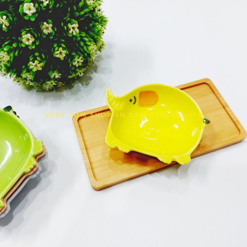Bát ăn dặm gốm sứ màu Vàng nhiều mẫu,dung tích cho bé yêu, NPP Baby Tôm