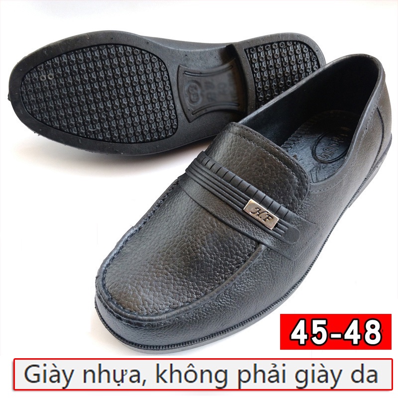 Giày Cao Su Màu Đen Size Lớn 48-46 - 48 Chống Thấm Nước Tiện Dụng Cho Nam Đầu Bếp Giày dép nhựa