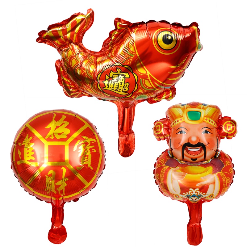 Bong Bóng Màng Nhôm In Chữ Chúc Mừng Năm Mới May Mắn