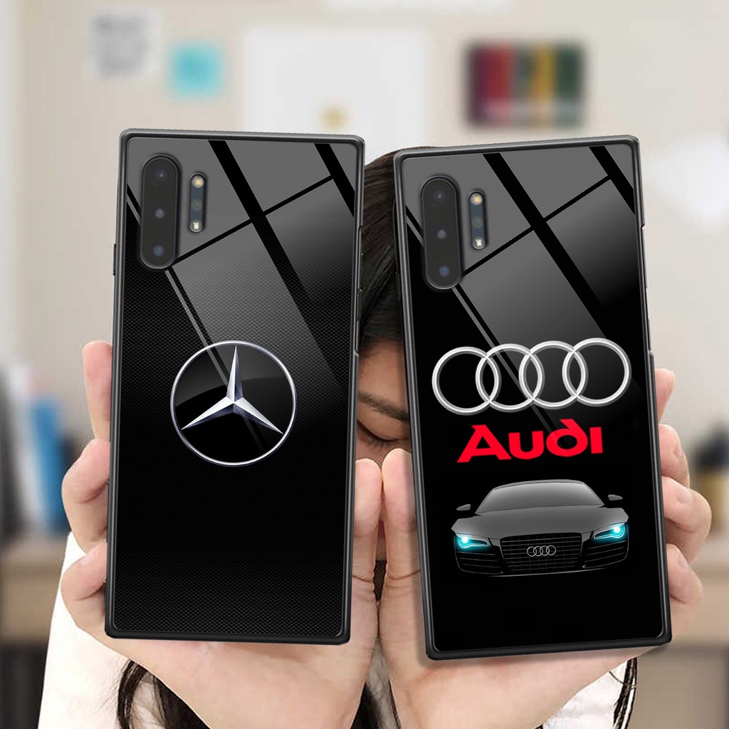 Ốp kính Samsung Note 10 / Note 10 Plus / Note 10+ logo các hãng ô tô nổi tiếng thế giới, đẳng cấp sang trọng