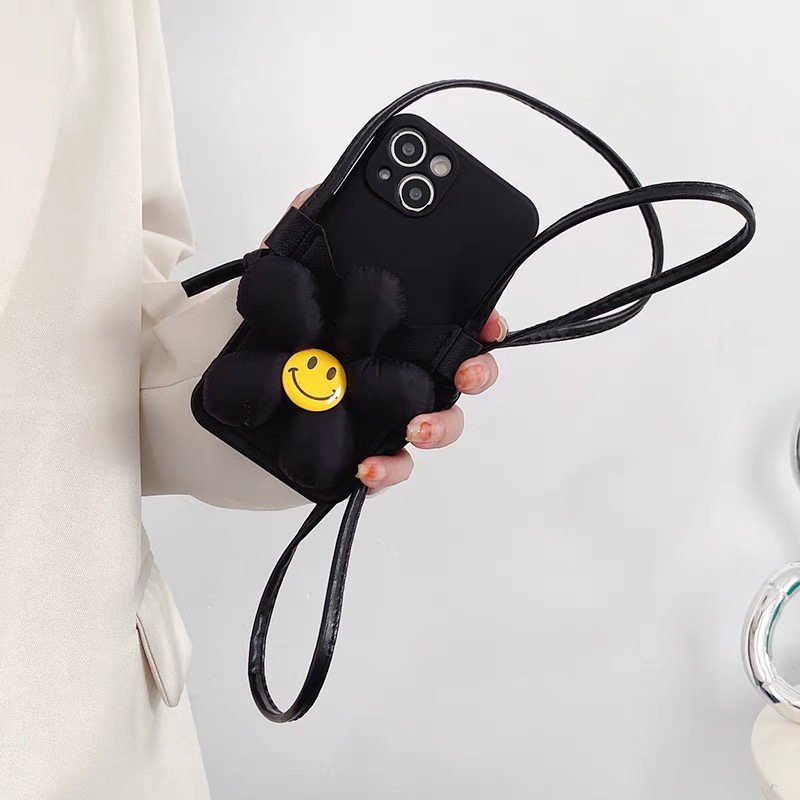 Ốp Điện Thoại Dẻo Họa Tiết Hoa Hướng Dương Kèm Dây Đeo Cho Iphone 14 Plus 13 Pro Max 12 Mini 11 X Xs 5 5s 6 6s 7 8 Se 2020