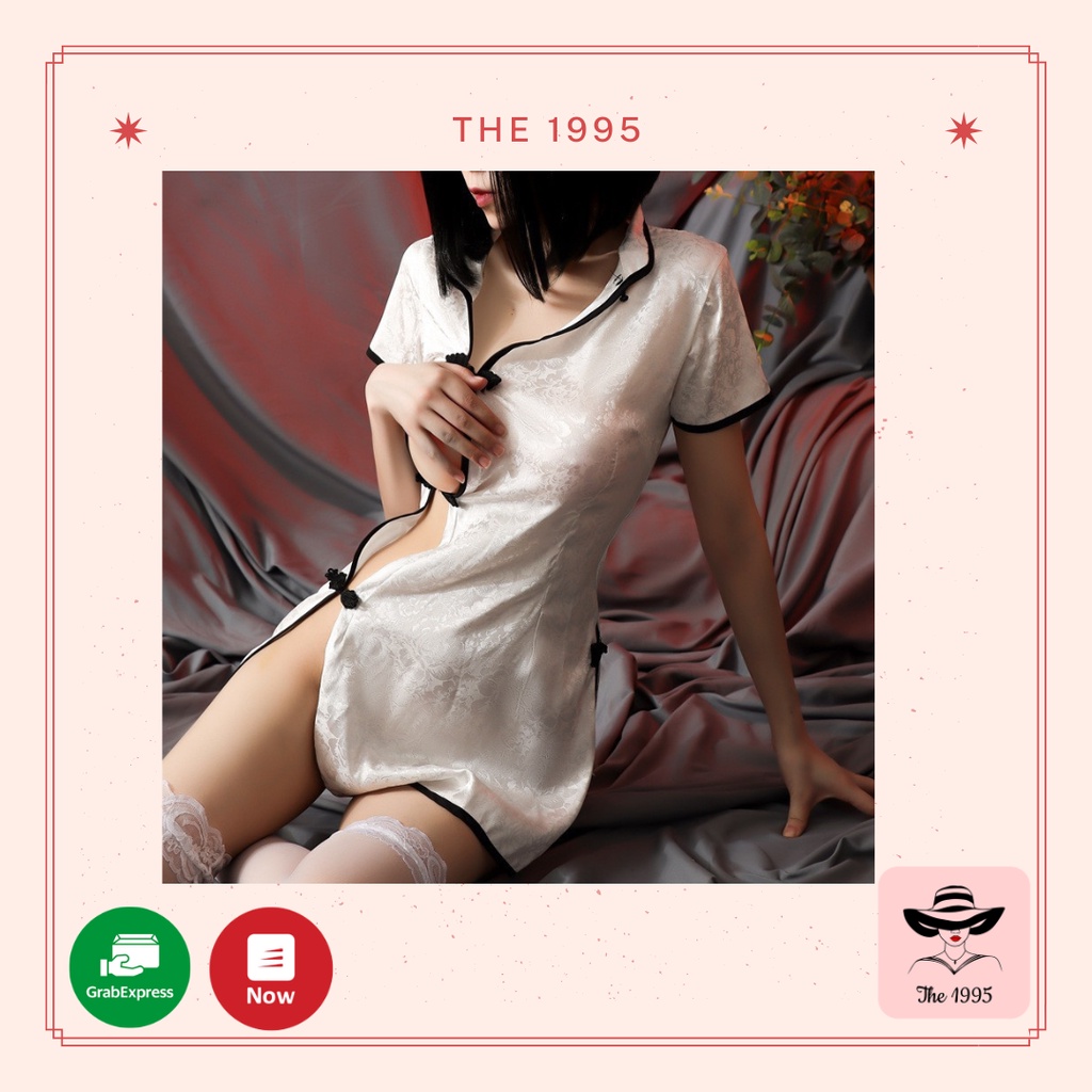 Đồ ngủ Cosplay sườn xám cô gái Trung Hoa sexy - váy ngủ cổ trang xẻ tà gợi cảm , quyến rũ-THECS03