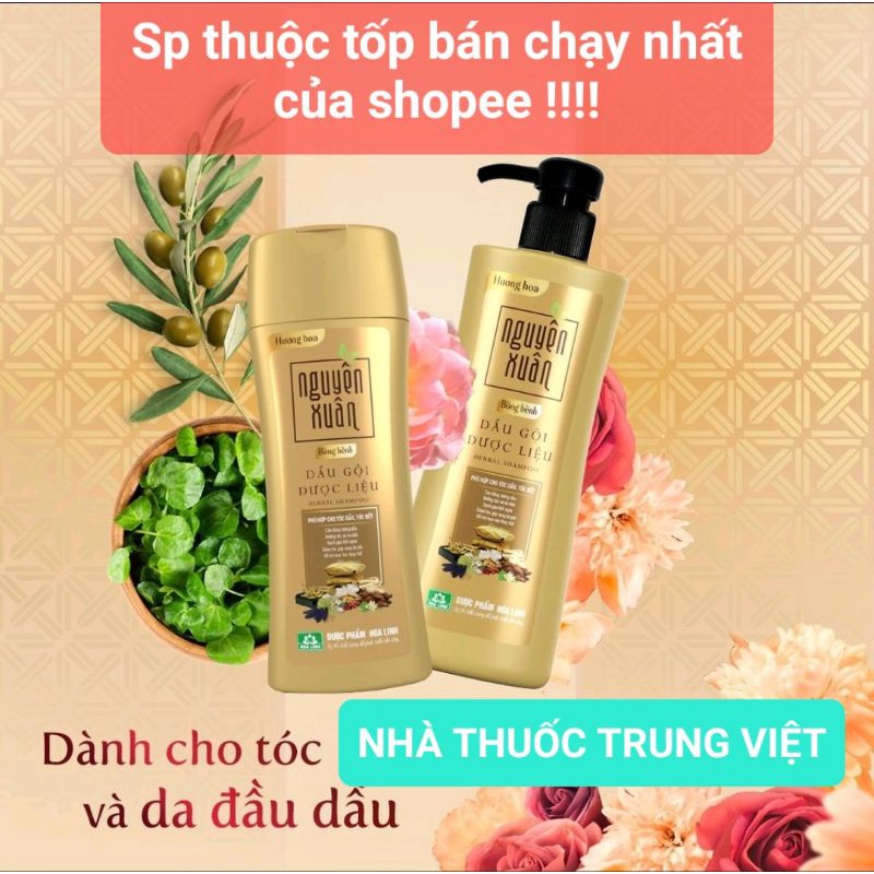 Dầu gội Nguyên Xuân thảo mộc dành cho da dầu, dưỡng tóc chắc khỏe - Nguyên Xuân Bồng bềnh Hương hoa 350ml (VÀNG)