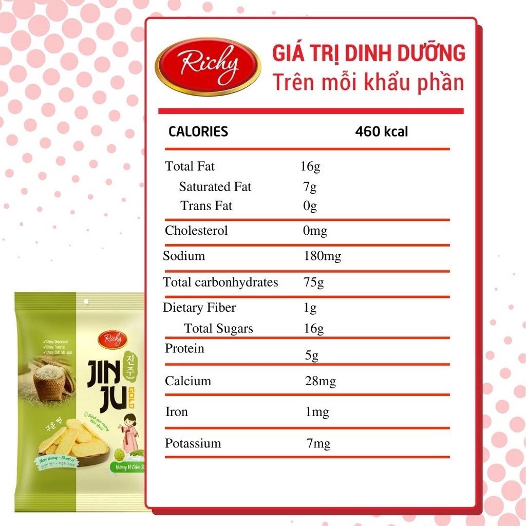 Bánh Gạo JINJU RICHY vị Cốm Sữa 145g