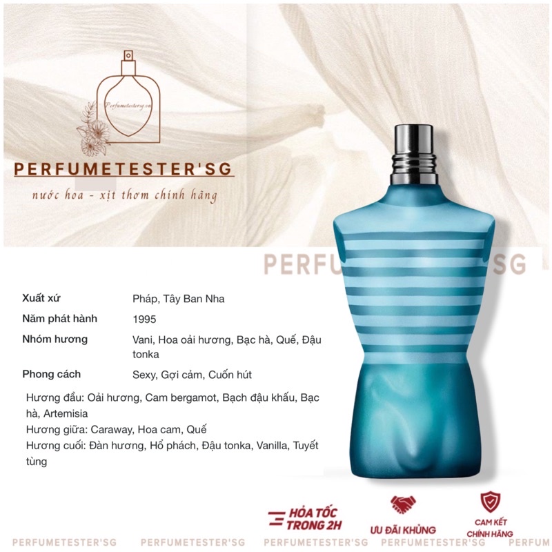 Nước hoa Nam   Jean Paul Gaultier Le Male EDT  Gợi cảm, Cuốn hút -𝒑𝒆𝒓𝒇𝒖𝒎𝒆𝒕𝒆𝒔𝒕𝒆𝒓