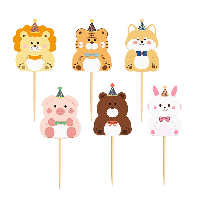 Phụ Kiện Trang Trí Bánh Kem Hình Động Vật Hoạt Hình Dễ Thương