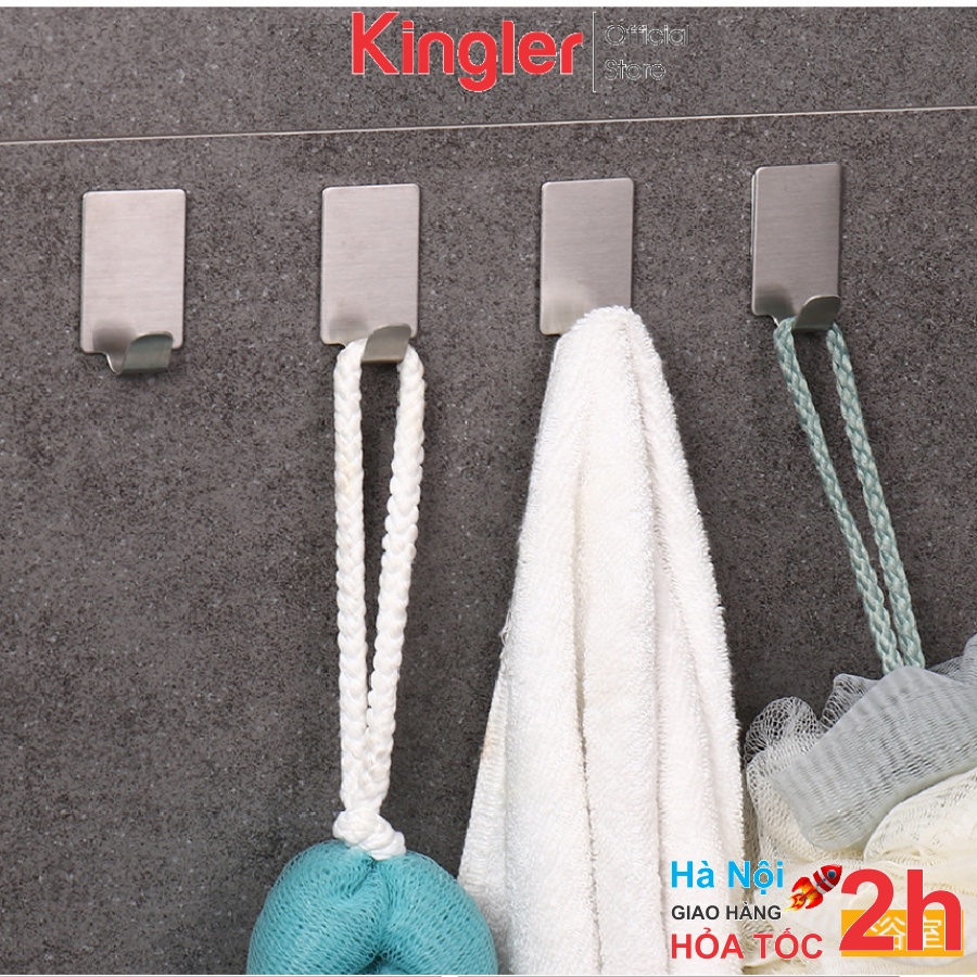Móc Dán Tường Inox Siêu Dính, Móc Treo Đa Năng, Móc Dính Tường Chịu Lực, Chắc Chắn, Không Khoan Đục. Kingler 2001-2002