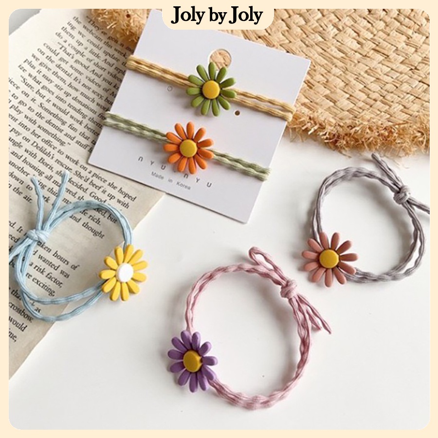 Dây Buộc Tóc Hoa Cúc JOLY BY JOLY Thun Co Dãn Nhiều Màu Sắc Phong Cách Hàn Quốc Khỏe Khoắn
