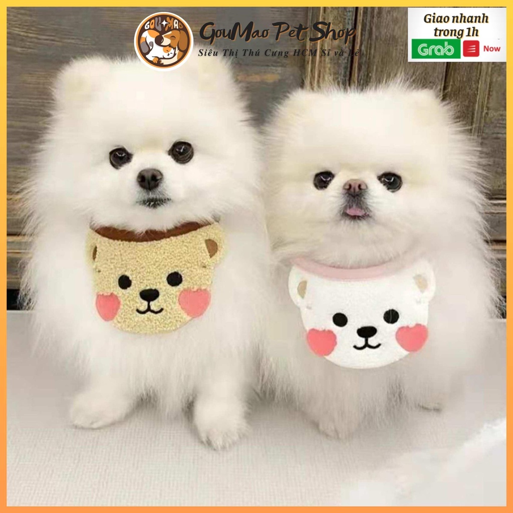 Yếm đeo cổ dành cho chó mèo họa tiết con gấu siêu kute - Goumao pet