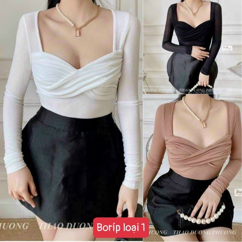 Áo len tay dài trễ vai thời trang xinh xắn cho nữ hot lắm ạ, Áo xoắn ngực dài tay 🐬🐬🐬🐬L9877