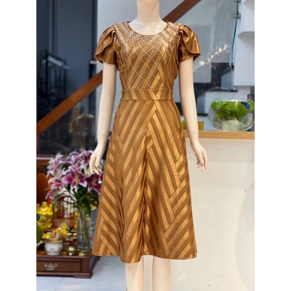 ĐẦM DỰ TIỆC VẢI THUN XỊN CO GIÃN HÀNG CAO CẤP
