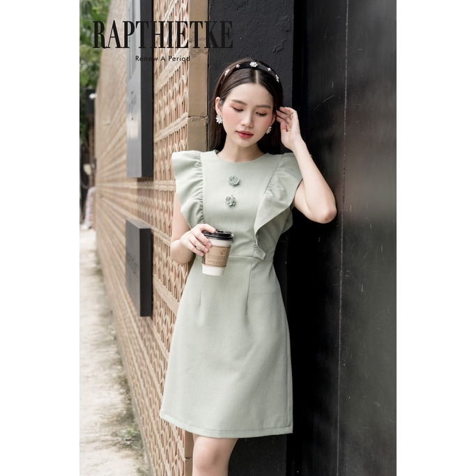 RẬP - Đầm Không Tay Có Đính Hoa Phía Trước - MINT 09 XANH