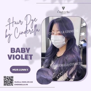 Thuốc nhuộm tóc BABY VIOLET -TÍM KHÓI SÁNG (kèm trợ nhuộm, găng tay)