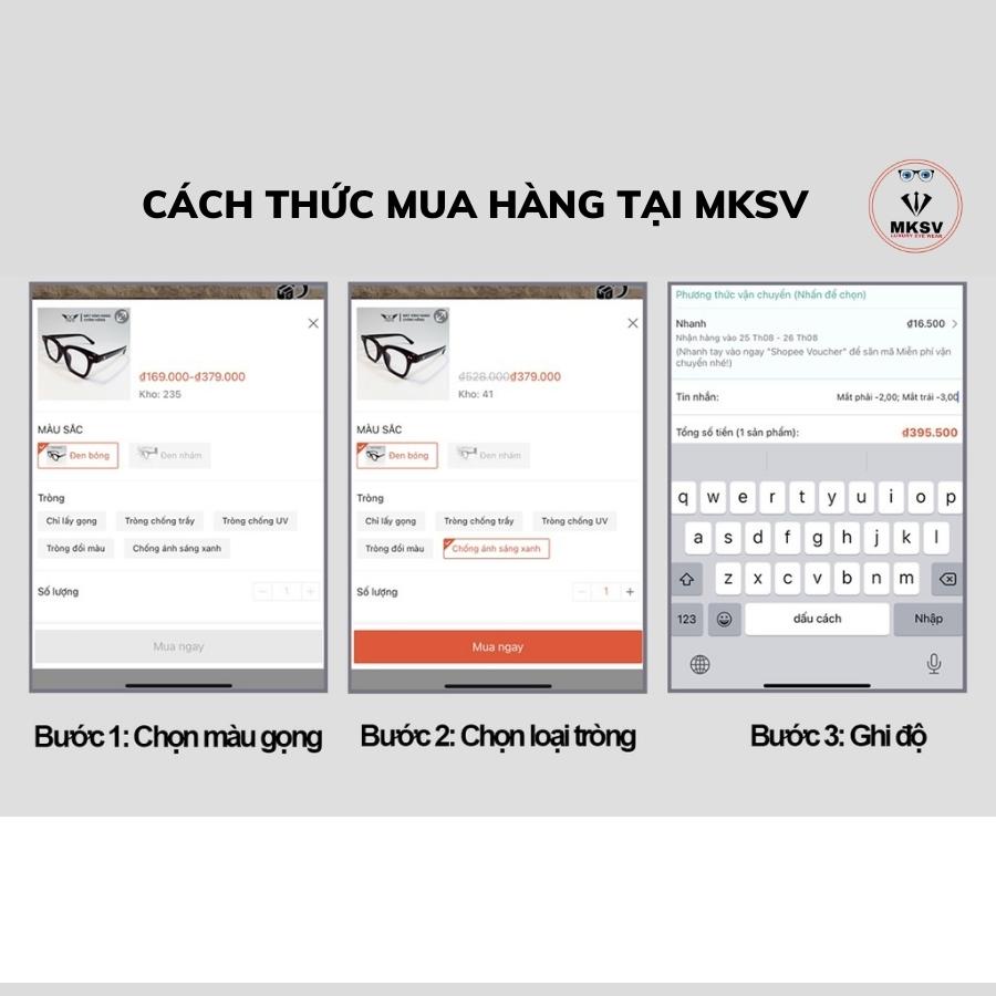 Gọng kính nam nữ mắt cận tròn thời trang, gọng kính tròn MKSV 29120 thời trang Hàn Quốc tinh tế gọng kim loại bền bỉ