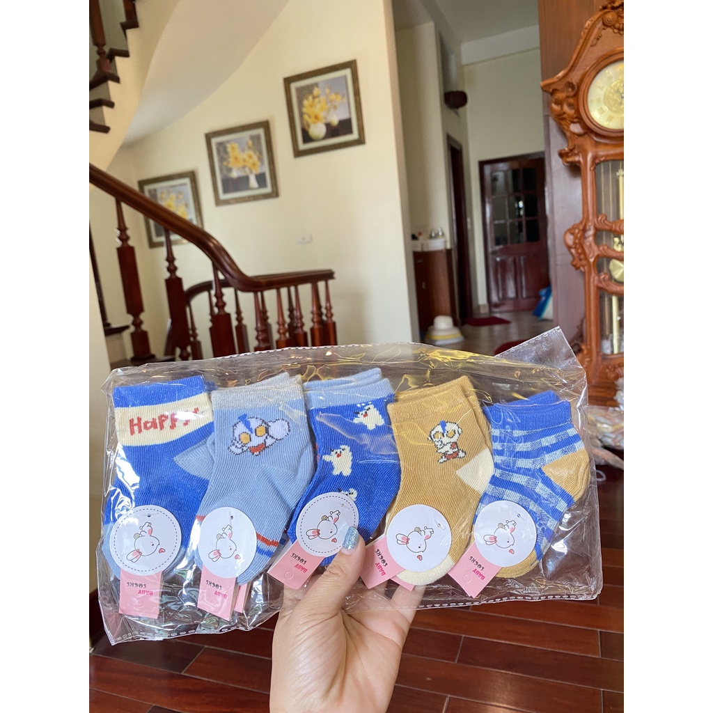 Sét 10 đôi tất nỉ  sơ sinh cho bé từ  1 thang đến 1 tuổi