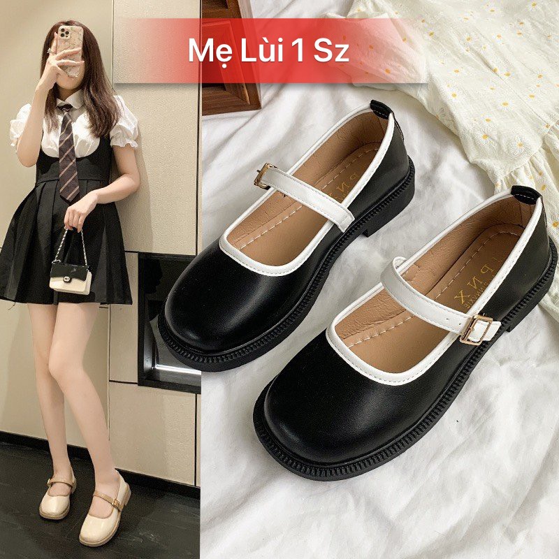 (Mẹ và Bé) Giày Búp Bê Lolita Quai Ngang Phối Viền Da Siêu Mềm Style Hàn Quốc Cho Mẹ và Bé Gái G171