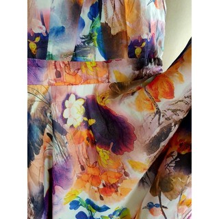 Đầm Hoa Cổ Yếm sz S, new 98%