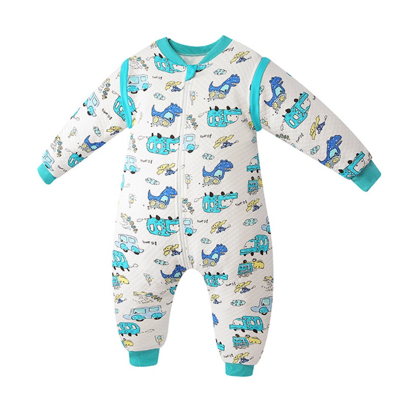 Áo Liền Quần Ngủ Tay Dài 3 Lớp Bằng Vải Cotton Dành Cho Trẻ Em