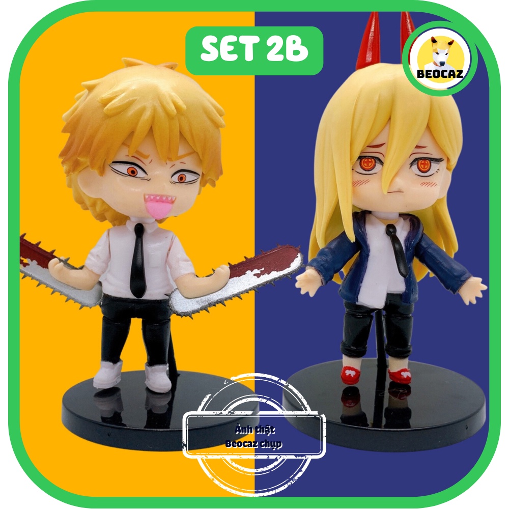 Mô hình Chainsaw Man Thợ săn qủy nhân vật Denji Power dễ thương quà tặng sưu tầm trang trí  Beocaz Tiệm đồ chơi Pochit