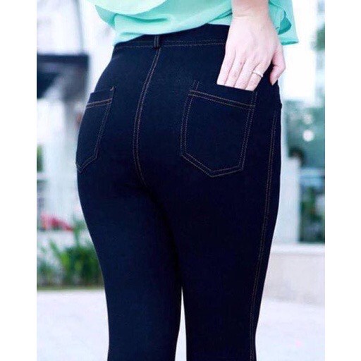 Quần Bò Nữ Dài- Quần Jean Thun Dài Cho Nữ Cạp Cao bigsize-HVSHN-Mã Giả Bò Dài