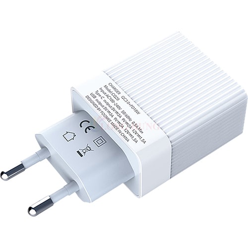 Cốc sạc Foomee 1USB 1Type-C QC 3.0+ 18W CQ20 - Hàng chính hãng - Sạc nhanh 18W, sạc 2 thiết bị cùng lúc