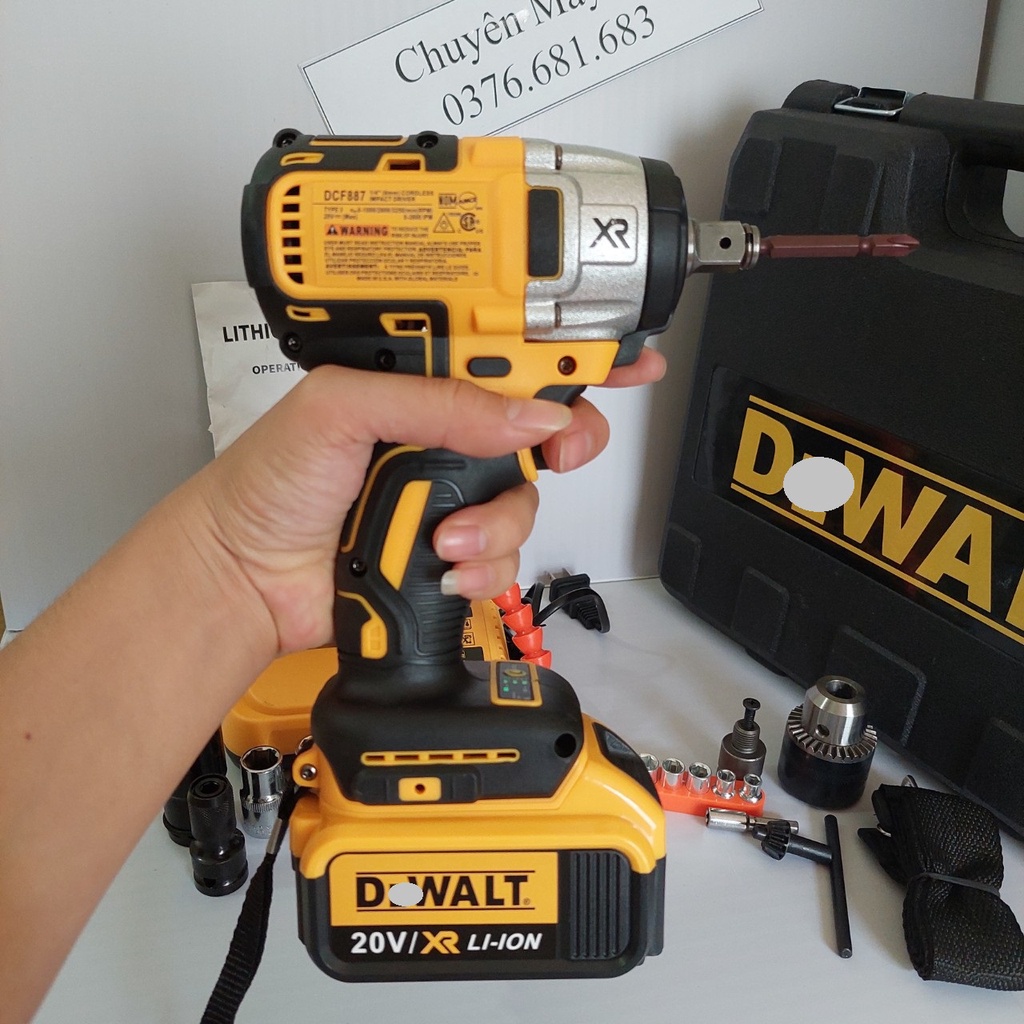 Máy siết bulong DW20V DCF887 Cao Cấp- Động cơ không chổi than