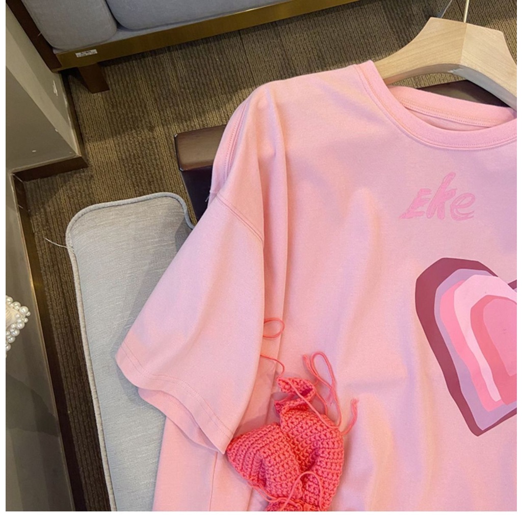 NRVP Áo Thun Unisex Mùa Hè Dáng Suông Tay Cộc Phong Cách Hàn Quốc Cho Nam Nữ