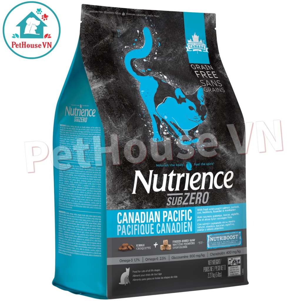 NUTRIENCE SUBZERO CAT - Bao 5Kg Thức Ăn Hạt Cho Mèo Vị Cá Biển & Rau Củ Quả Hàng Chính Hãng
