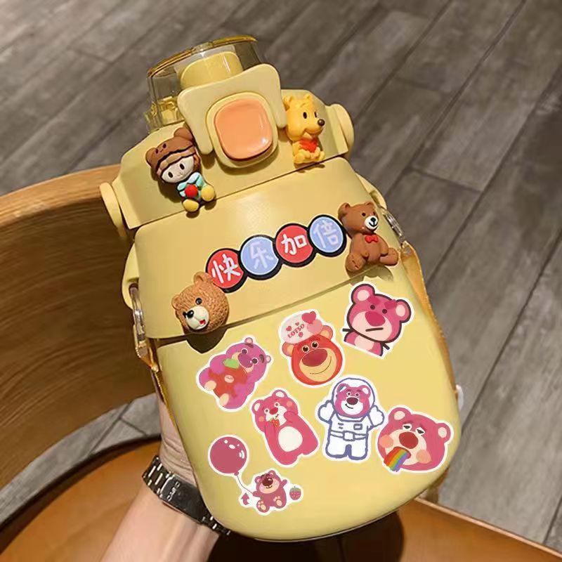 Miếng Dán Hình Gấu Dâu Tây Hoạt Hình Đáng Yêu trang trí hình Lotso chống nước dễ thương