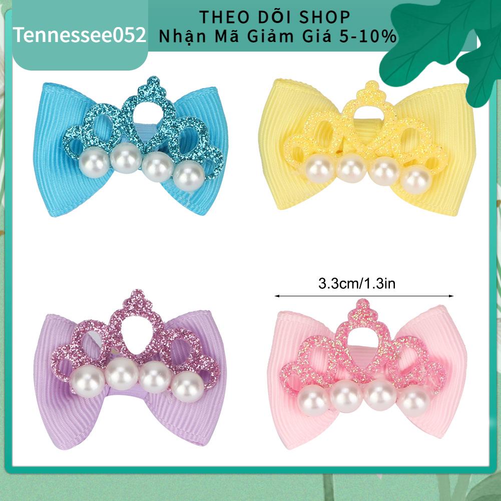Tennessee052 20 cái Con Chó Cún Vương Miện Tóc Nơ Cao Su Dây Chuyền Chải Lông Phụ Kiện