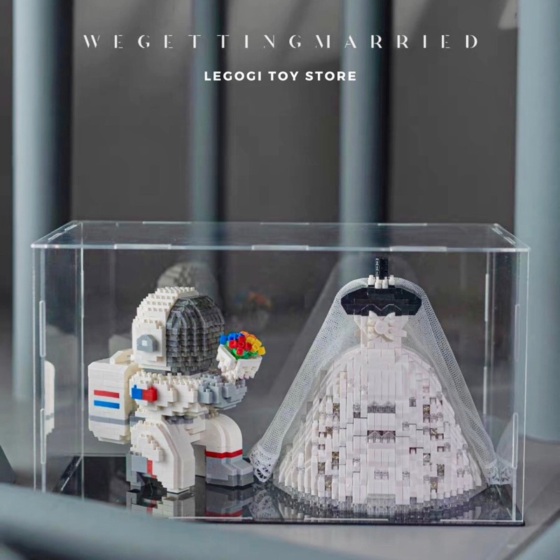 Đồ chơi lắp ráp Legogi VÁY CƯỚI CÔ DÂU VEST CHÚ RỂ PHI HÀNH GIA CẦU HÔN mô hình kỉ niệm quà cưới quà tặng cầu hôn