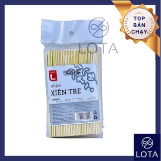 XIÊN TRE 200G 2.5X150MM, 285 cây xiên chiên nướng thịt cá viên, thanh tre xiêng đồ nướng.