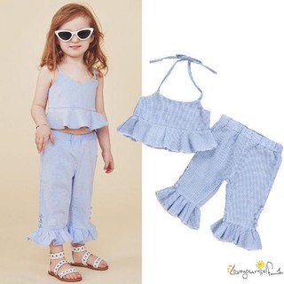 Bộ áo hở vai + quần dài thời trang cho bé gái b930g