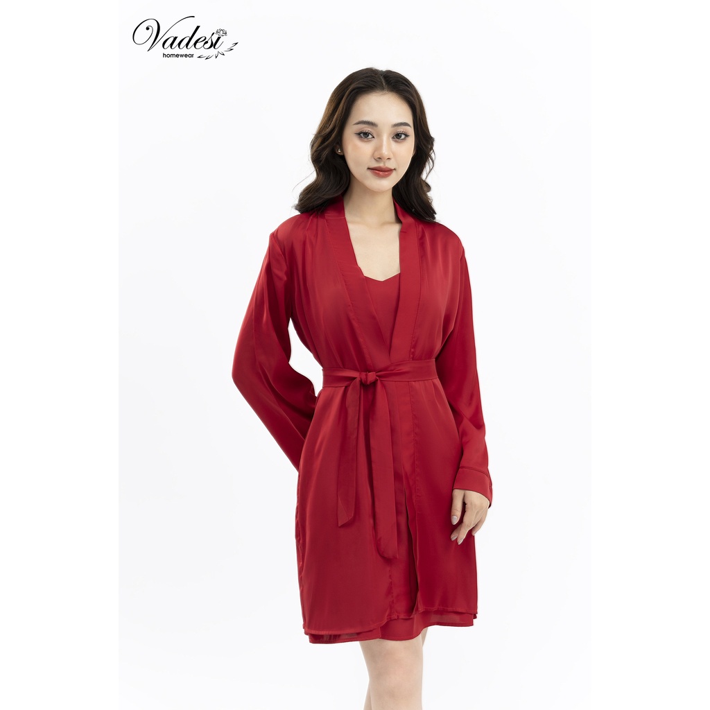 [ CHÍNH HÃNG] Set Đầm Ngủ Lụa Cao Cấp Vadesi, Váy Ngủ Luxury 2 Dây Lụa Tơ Mềm Mịn Phong Cách Nhật Sang Đẹp