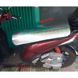 [80x40cm] Tấm lót che yên xe máy chống nắng nóng 2 MẶT BẠC