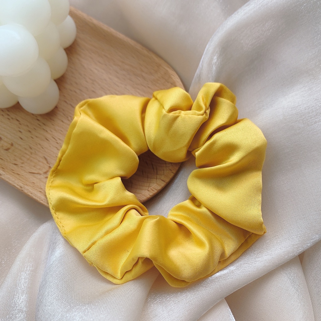 Dây Cột Tóc Scrunchies Màu Trơn Nhiều Màu