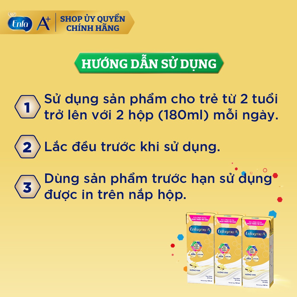 Sữa pha sẵn Enfagrow A+ 360° Brain DHA+ -Hộp 180ml