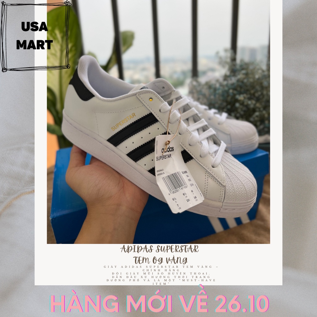 Giày Super Star Chính Hãng Adidas Superstar OG Tem Vàng ( ƯU ĐÃI GIẢM GIÁ )