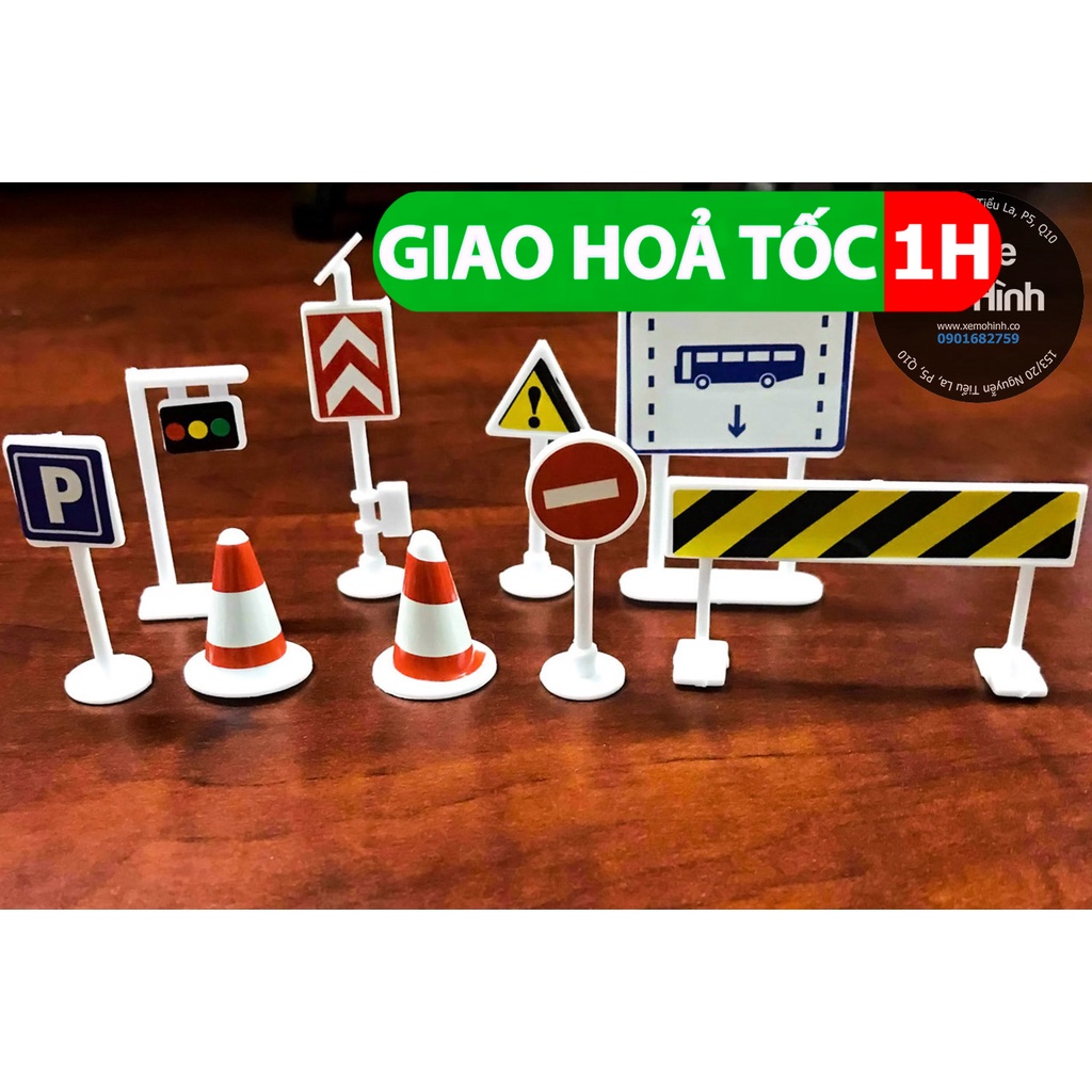 Blue mô hình | Biển báo giao thông trang trí garage xe mô hình